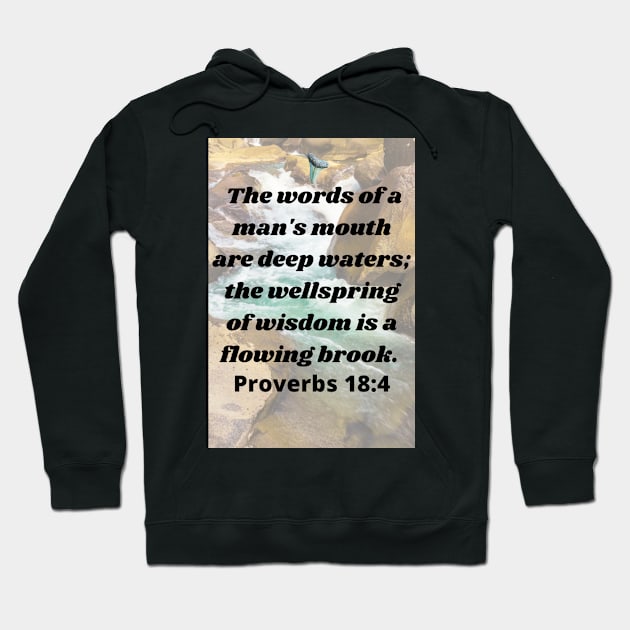 Proverbs 18:4 Man's Words Bible Verse Hoodie by AtlanticFossils